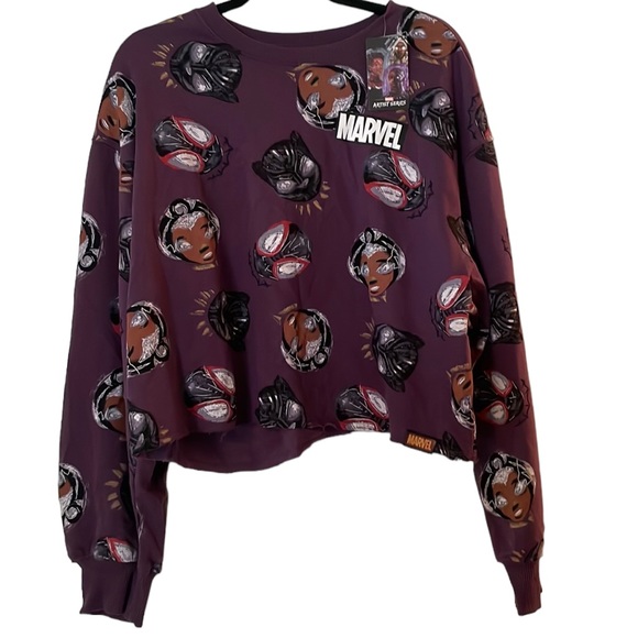 Marvel Sweaters - Marvel 2X NWT Purple Cropped Sweater